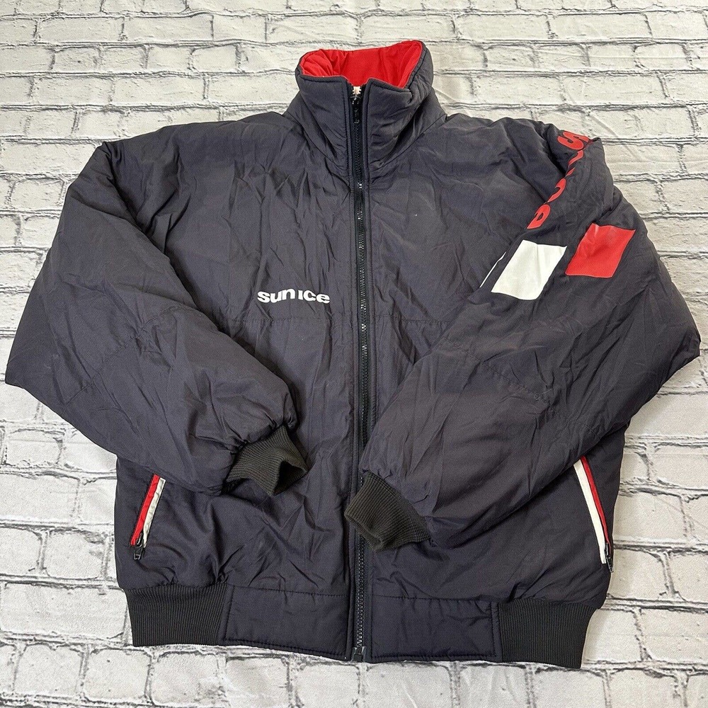 Sunice Ski Puffer Jacket Mens size Medium Black Vintage Retro Snowboard Rare - Picture 2 of 11